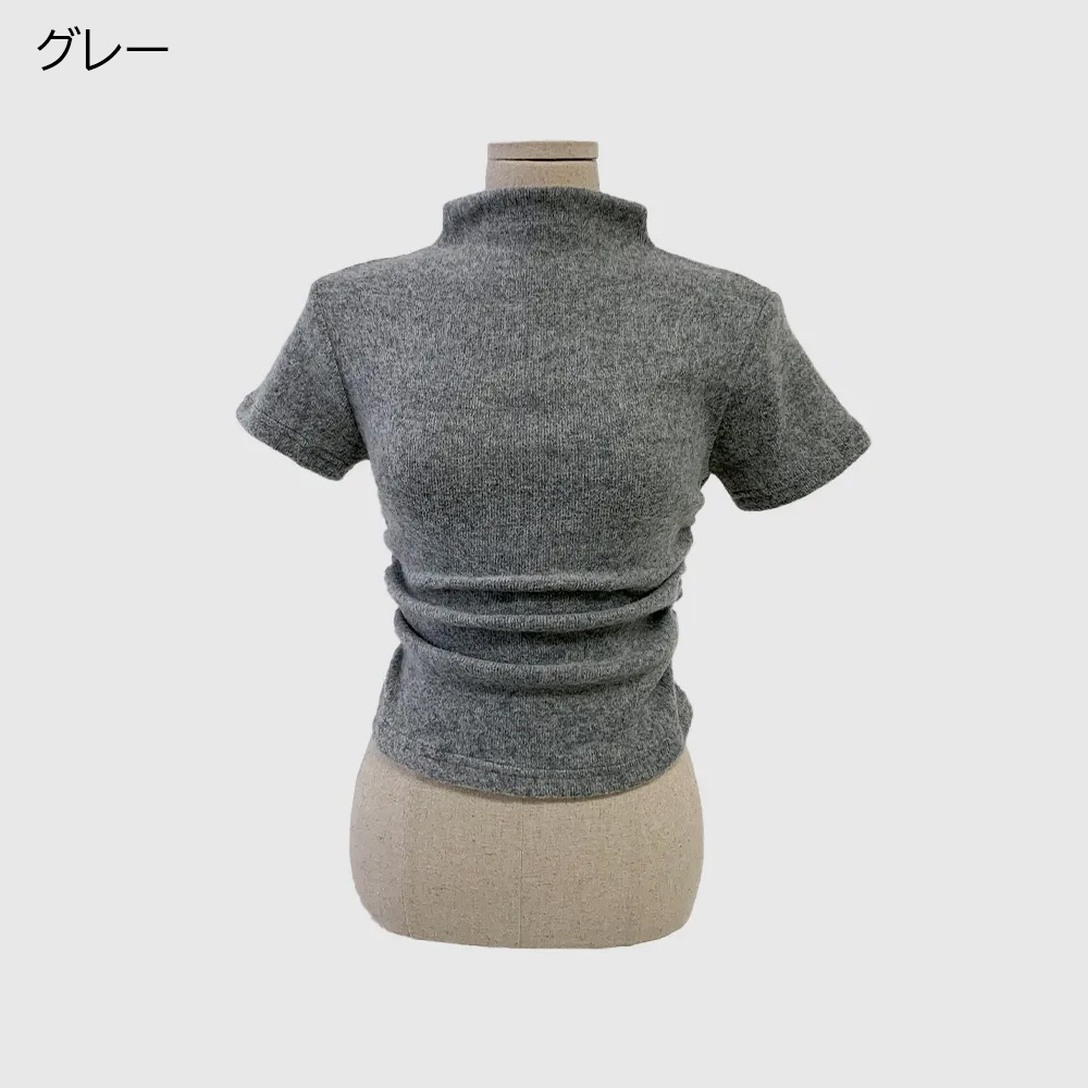 起毛シャーリングモックネック半袖Tシャツ | 詳細画像15