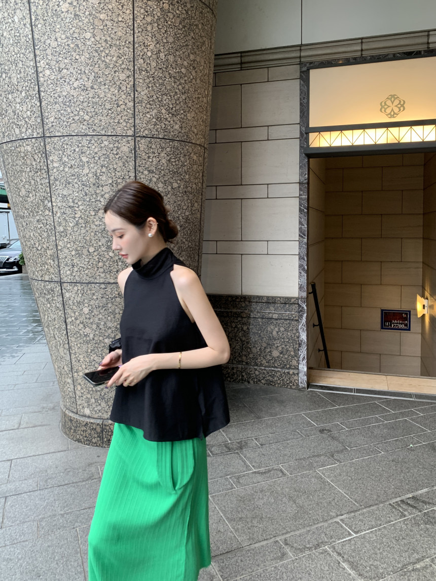 バックスリットリボンハイネックノースリブラウス | 詳細画像29