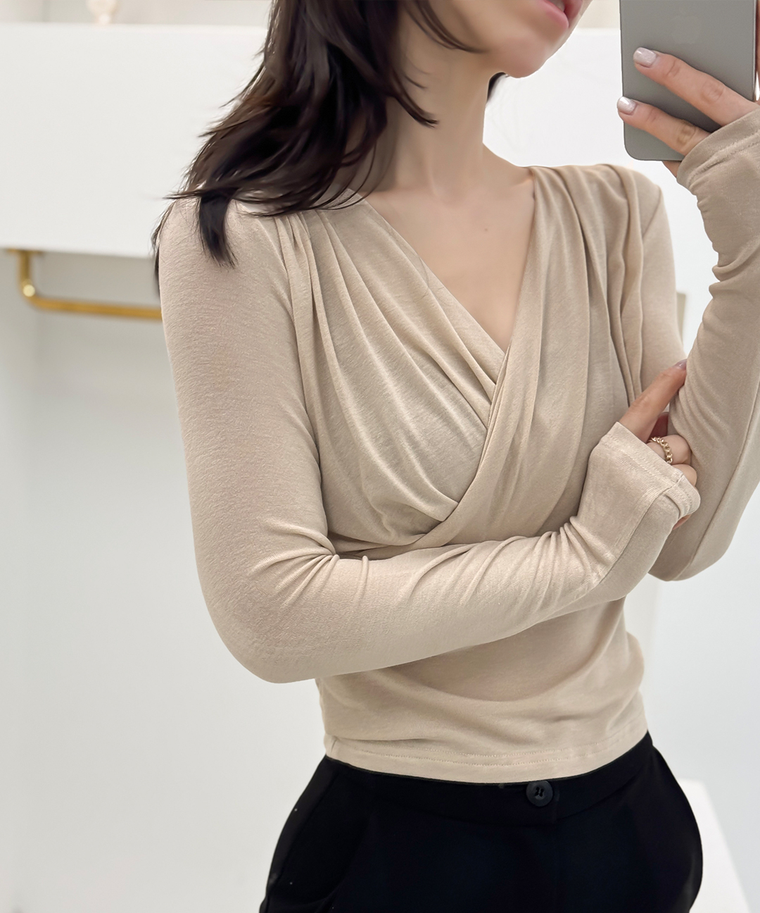 TODAYFUL - Dholic カシュクールカットソー 新品 ドレープカシュクールTシャツ | レディースファッション通販