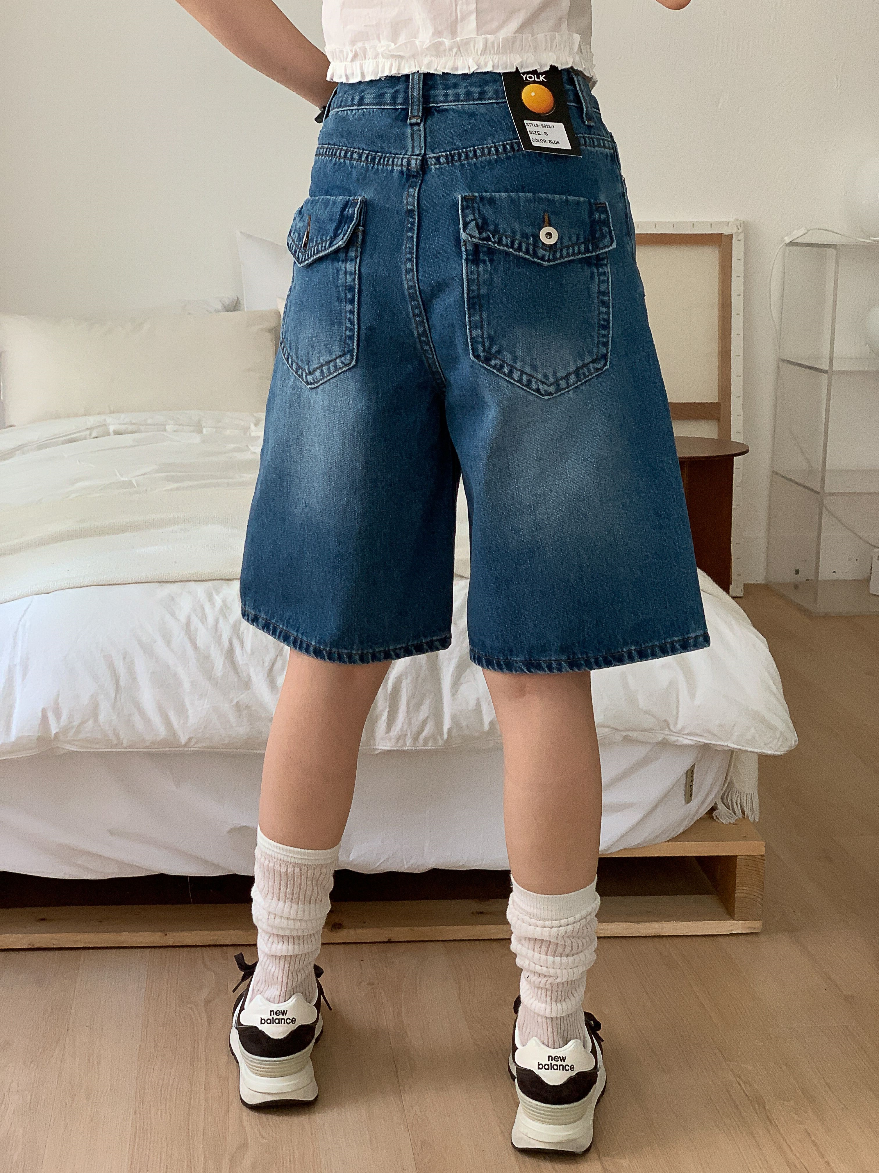 フラップバックポケットハーフデニムパンツ | 詳細画像4