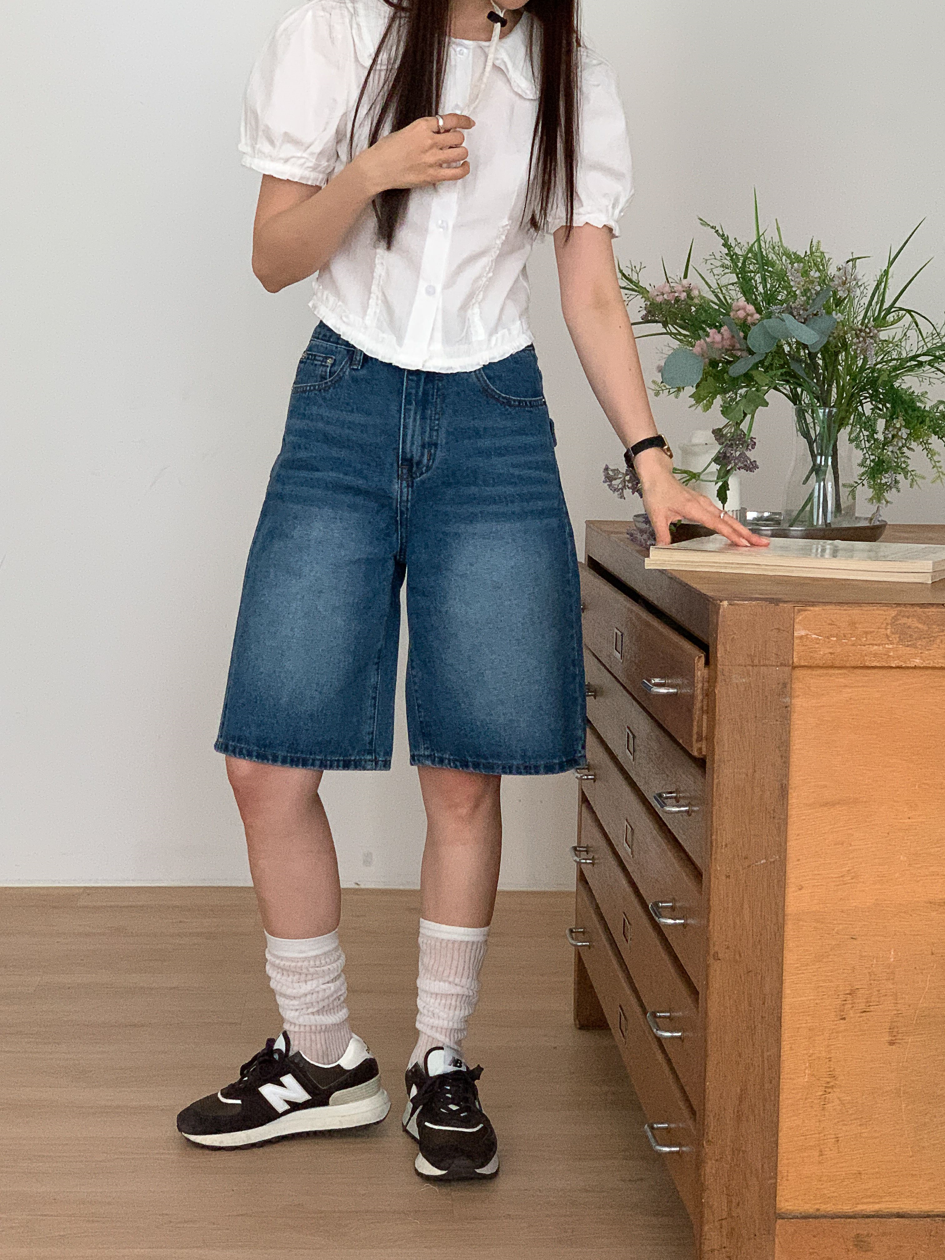 フラップバックポケットハーフデニムパンツ | 詳細画像10