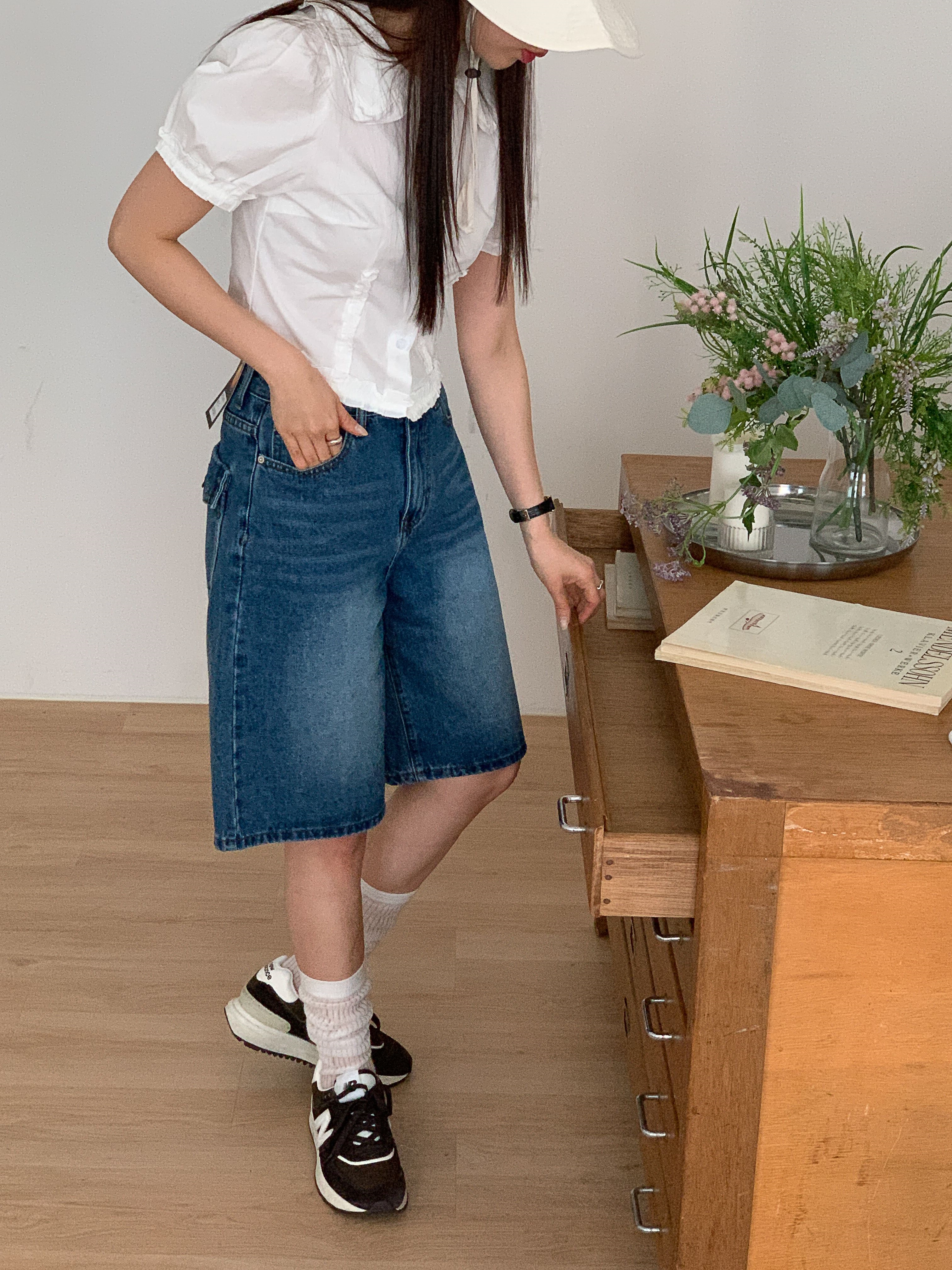 フラップバックポケットハーフデニムパンツ | 詳細画像13