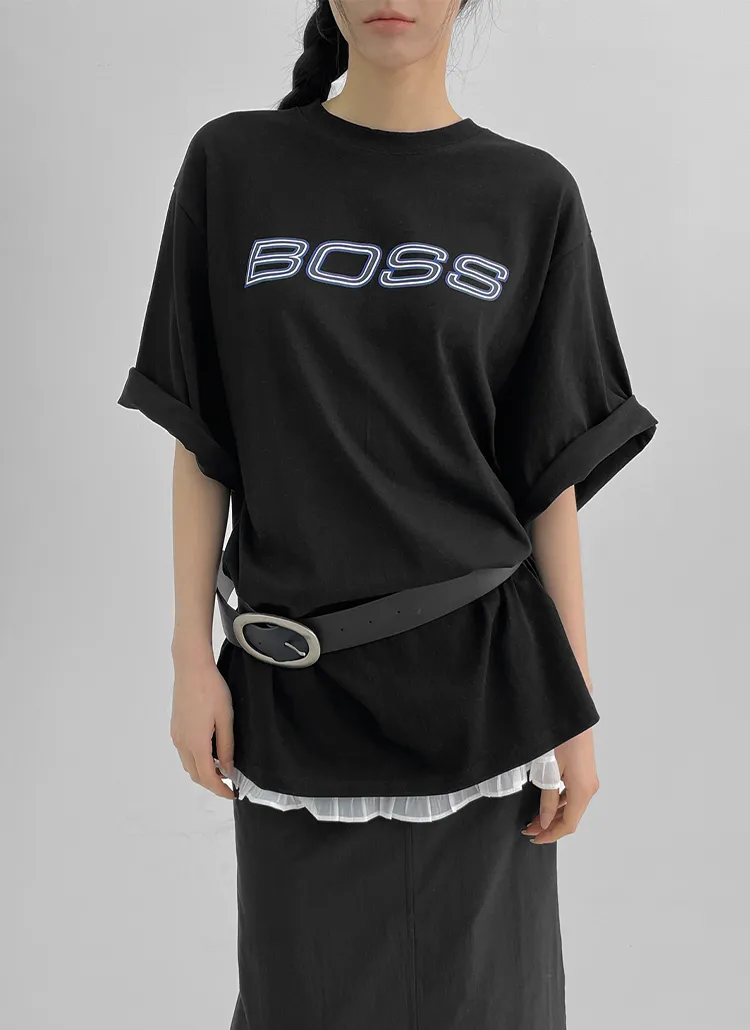 BOSSオーバー半袖Tシャツ | blackup | 詳細画像1