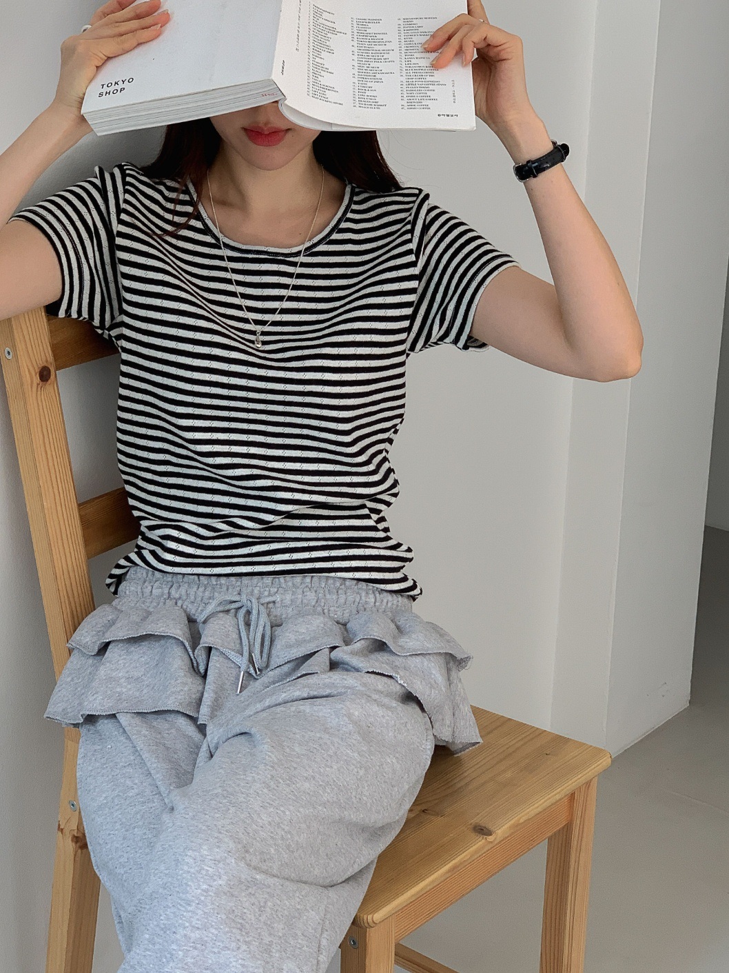 パンチングボーダースリム半袖Tシャツ | 詳細画像11