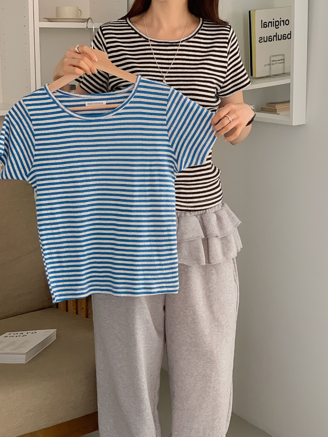 パンチングボーダースリム半袖Tシャツ | 詳細画像16