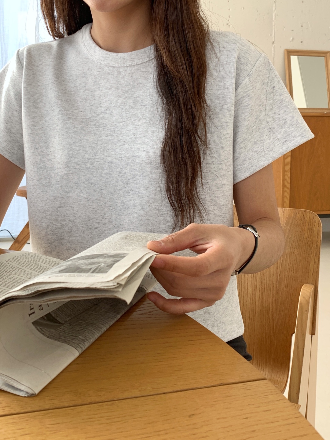 ラウンドネッククロップドリブ半袖Tシャツ | 詳細画像18