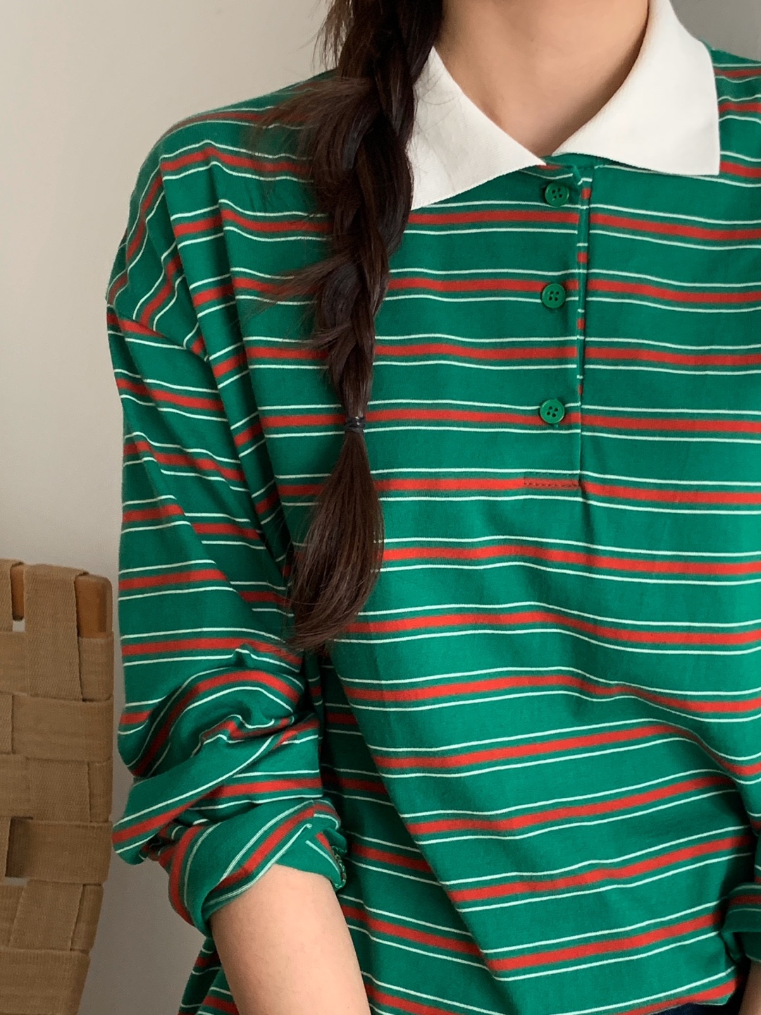 配色ポロカラーボーダーTシャツ | 詳細画像13