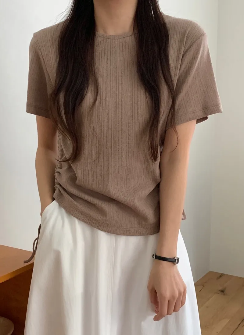 ドロストパンチングリブ半袖Tシャツ | 詳細画像1