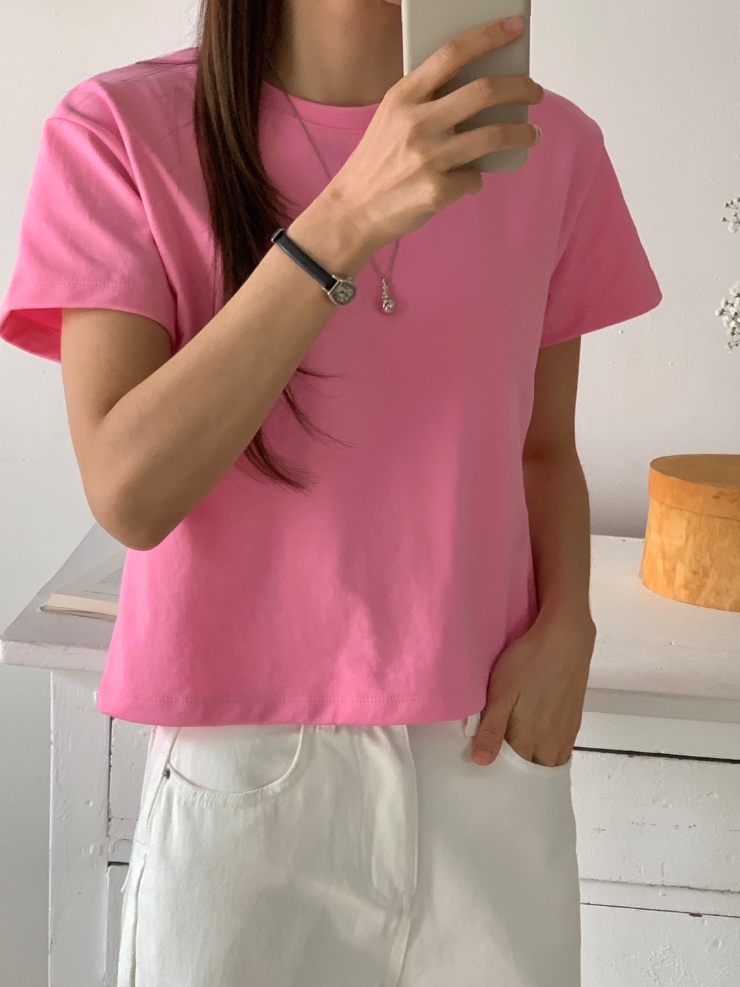 ラウンドネッククロップド半袖Tシャツ | 詳細画像6