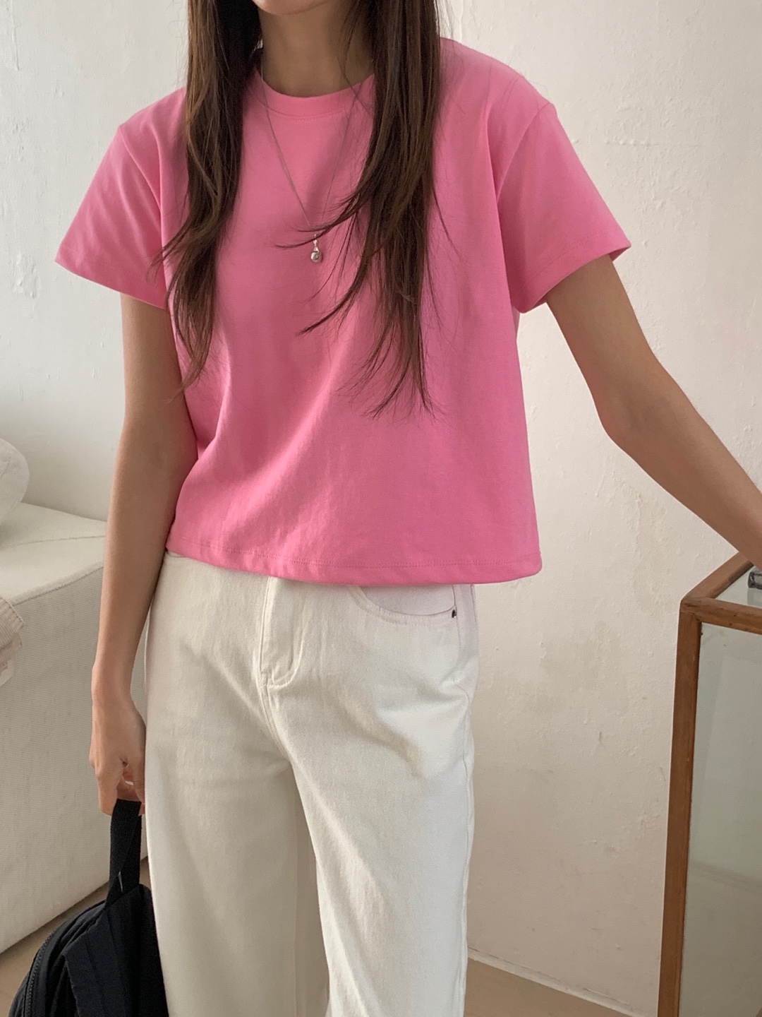ラウンドネッククロップド半袖Tシャツ | 詳細画像15