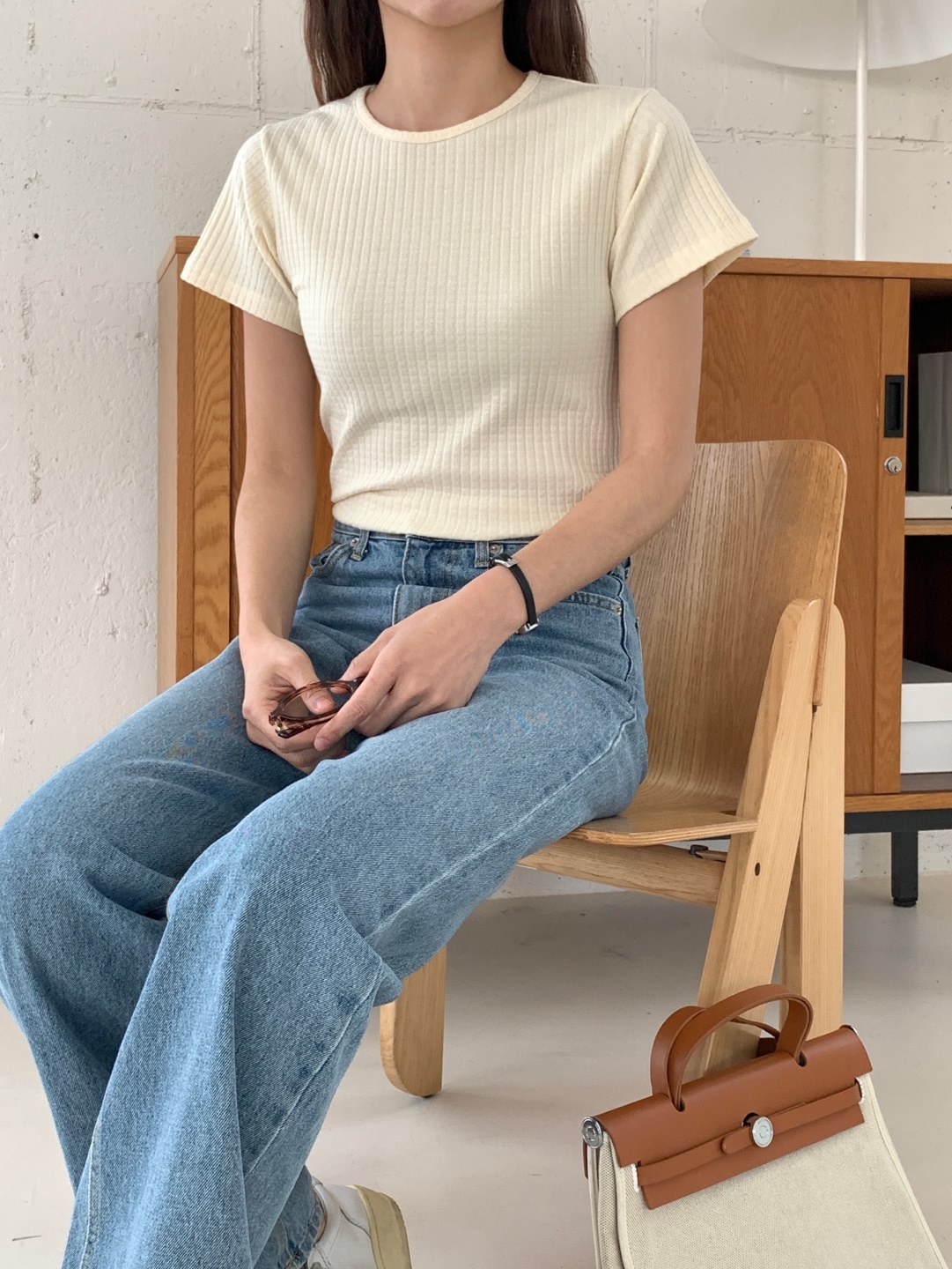 ワッフルラウンドネック半袖Tシャツ | 詳細画像13