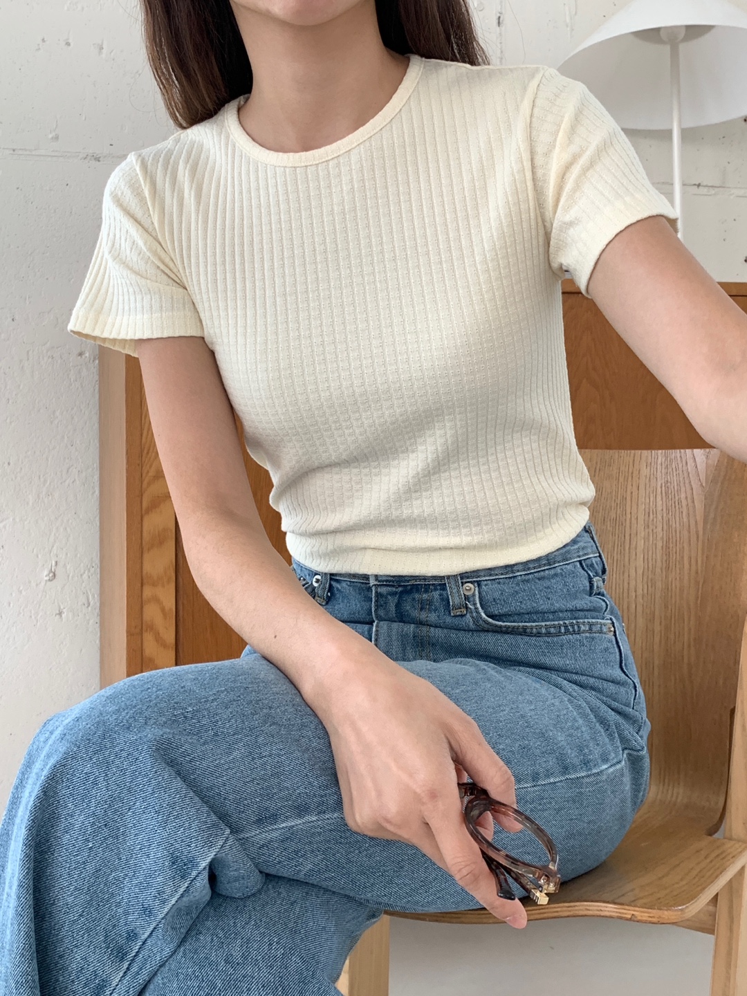 ワッフルラウンドネック半袖Tシャツ | 詳細画像15