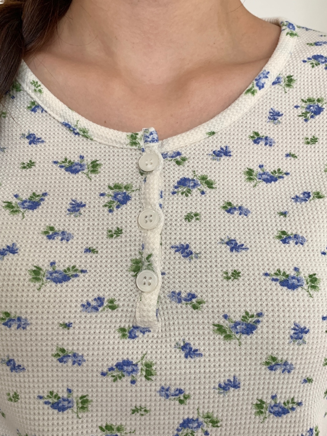 花柄ワッフルヘンリーネック半袖Tシャツ | 詳細画像16