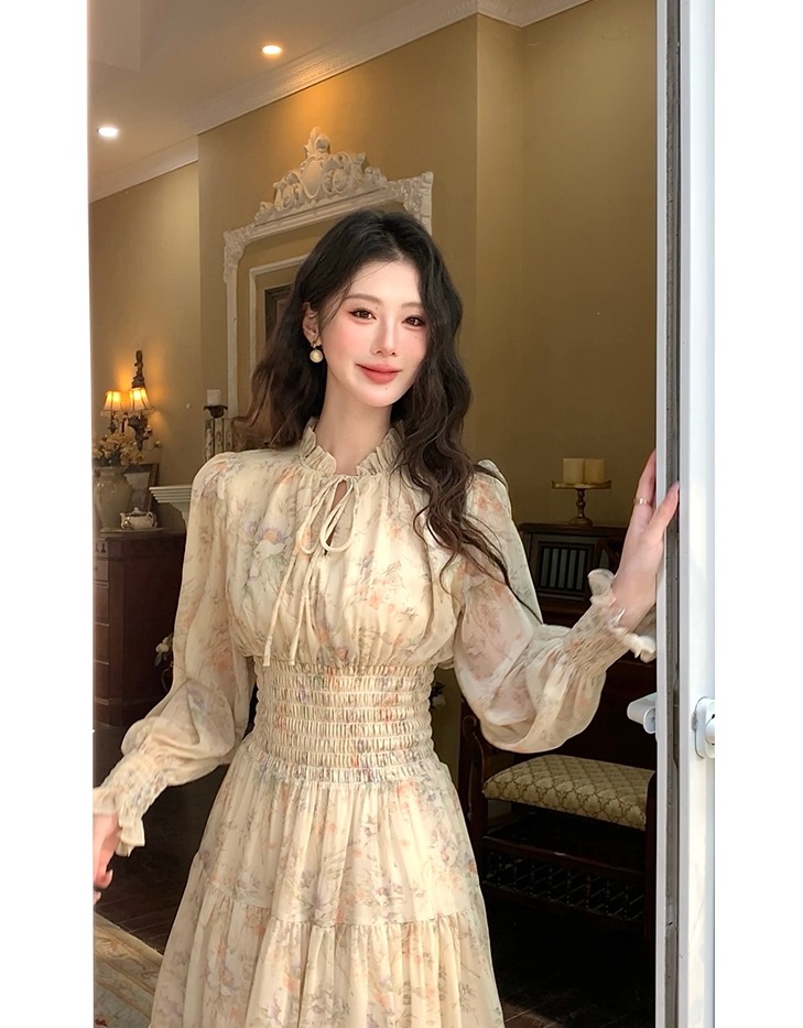 花柄フリルリボンシャーリングティアードワンピース | 詳細画像7