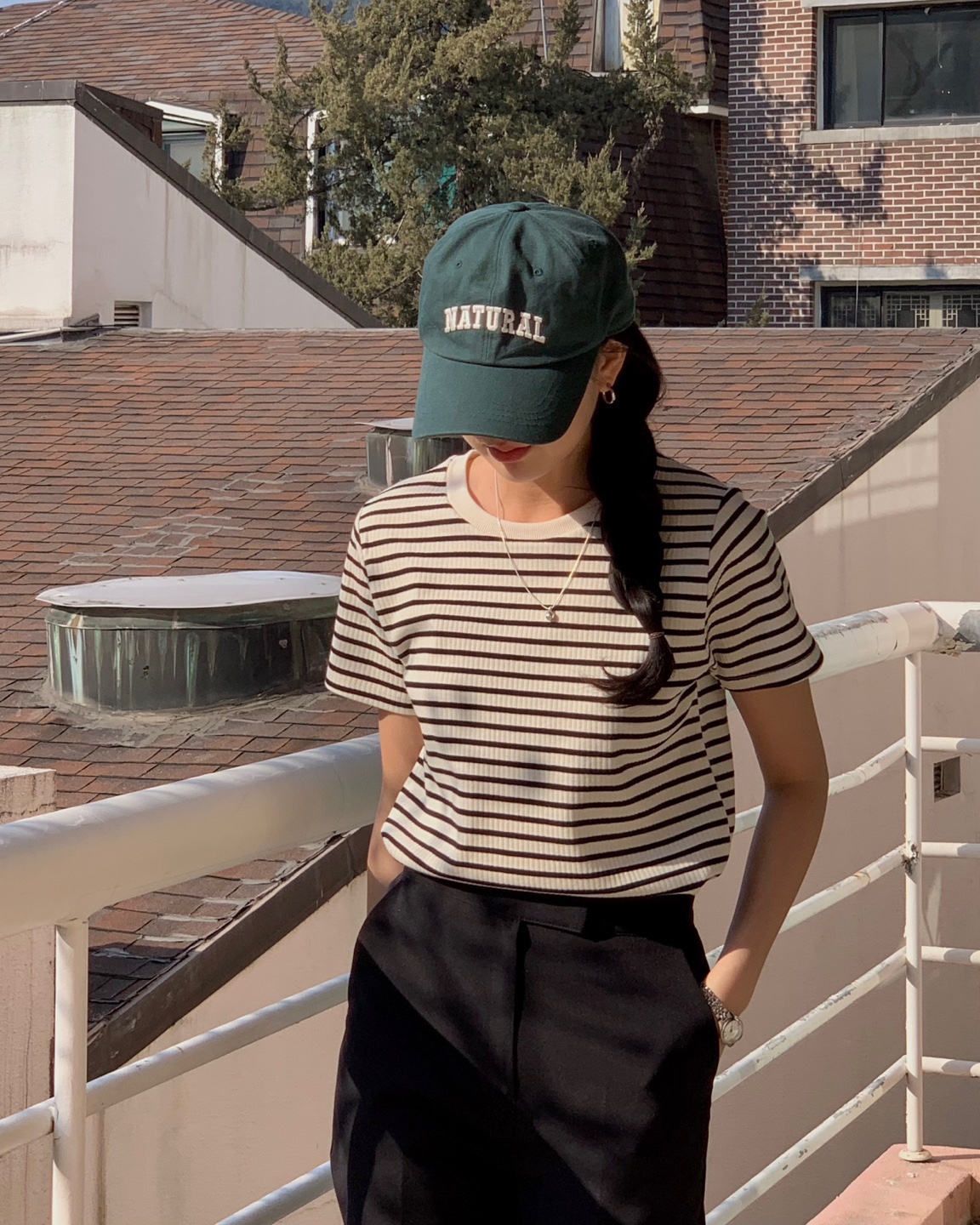 ボーダーラウンドリブ半袖Tシャツ | 詳細画像7