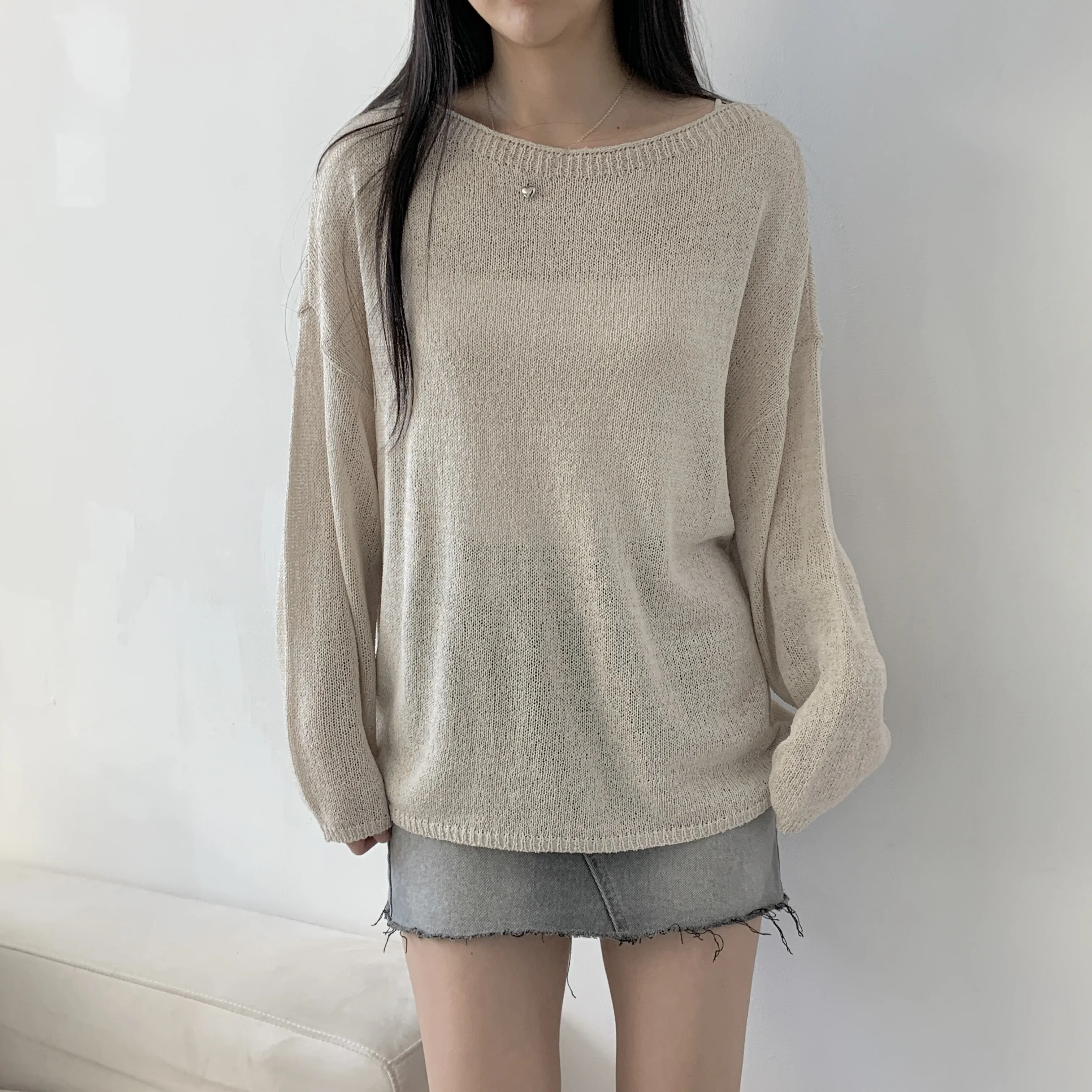 ボートネックルーズシアーニット | 詳細画像1