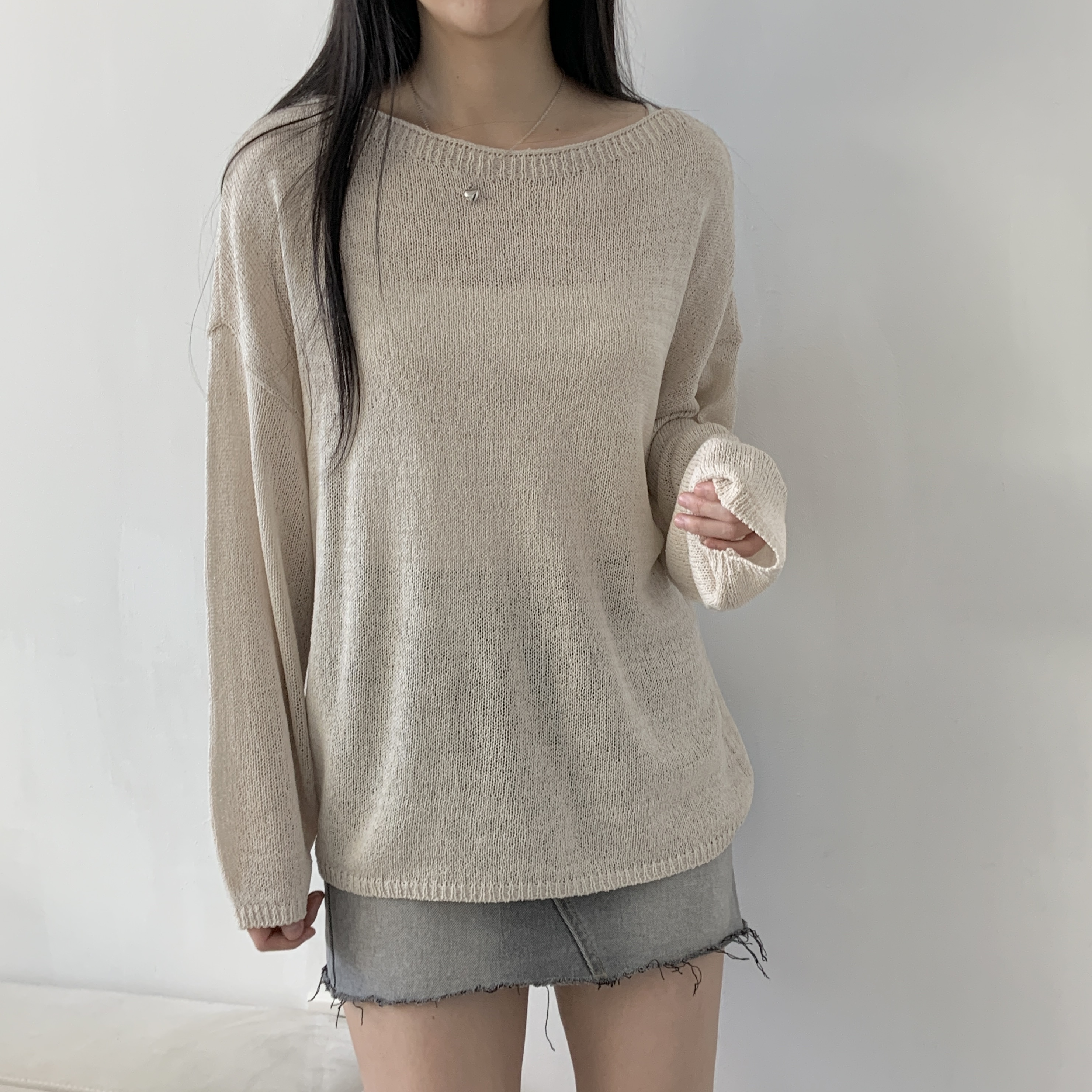 ボートネックルーズシアーニット | 詳細画像2