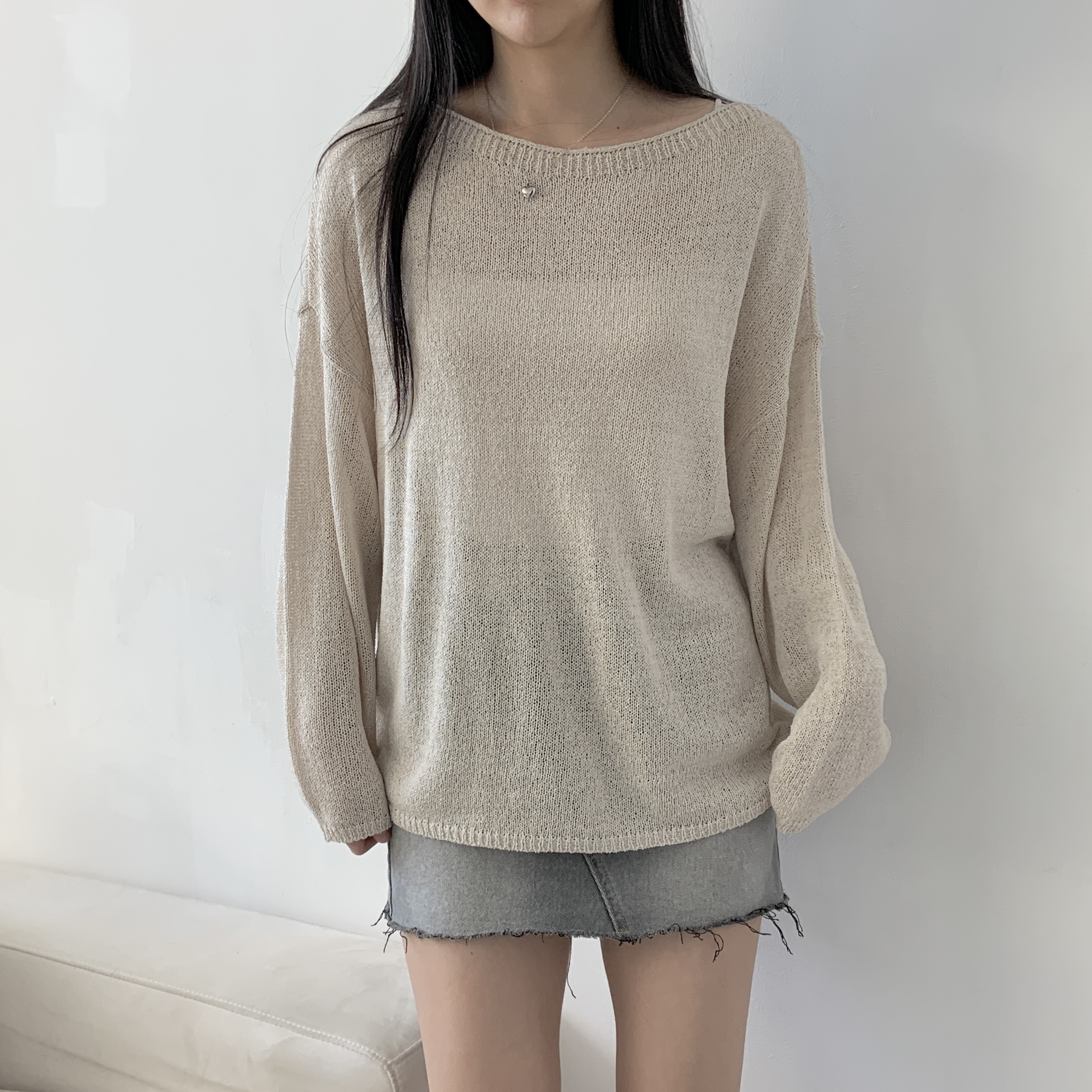 ボートネックルーズシアーニット | 詳細画像3