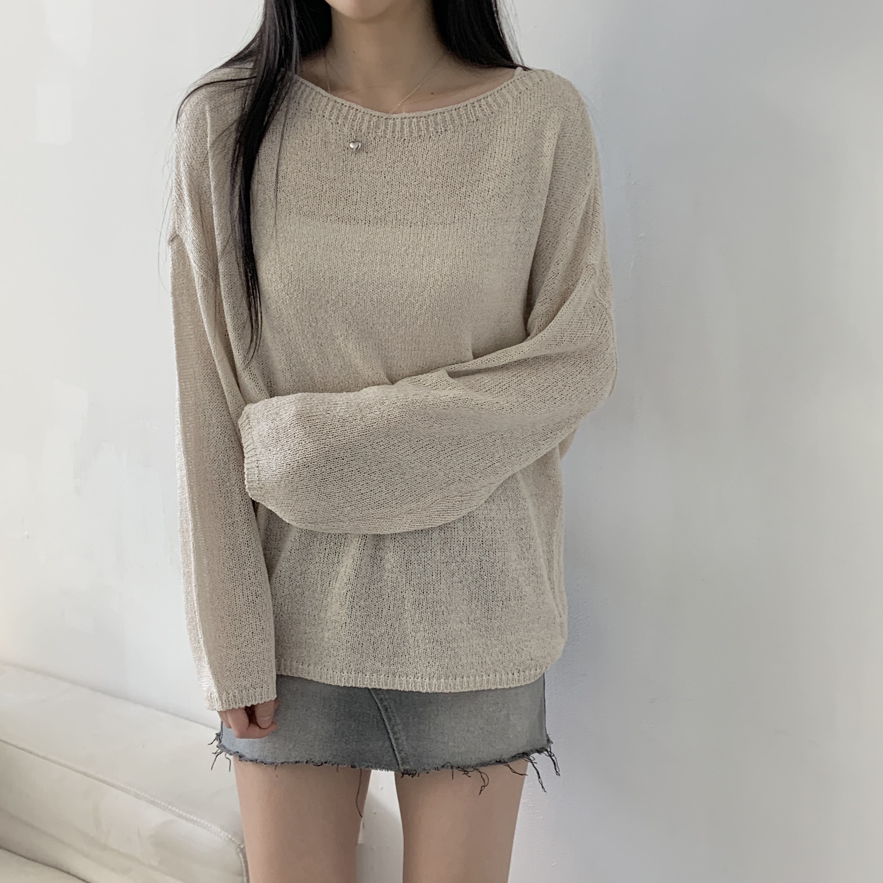 ボートネックルーズシアーニット | 詳細画像4