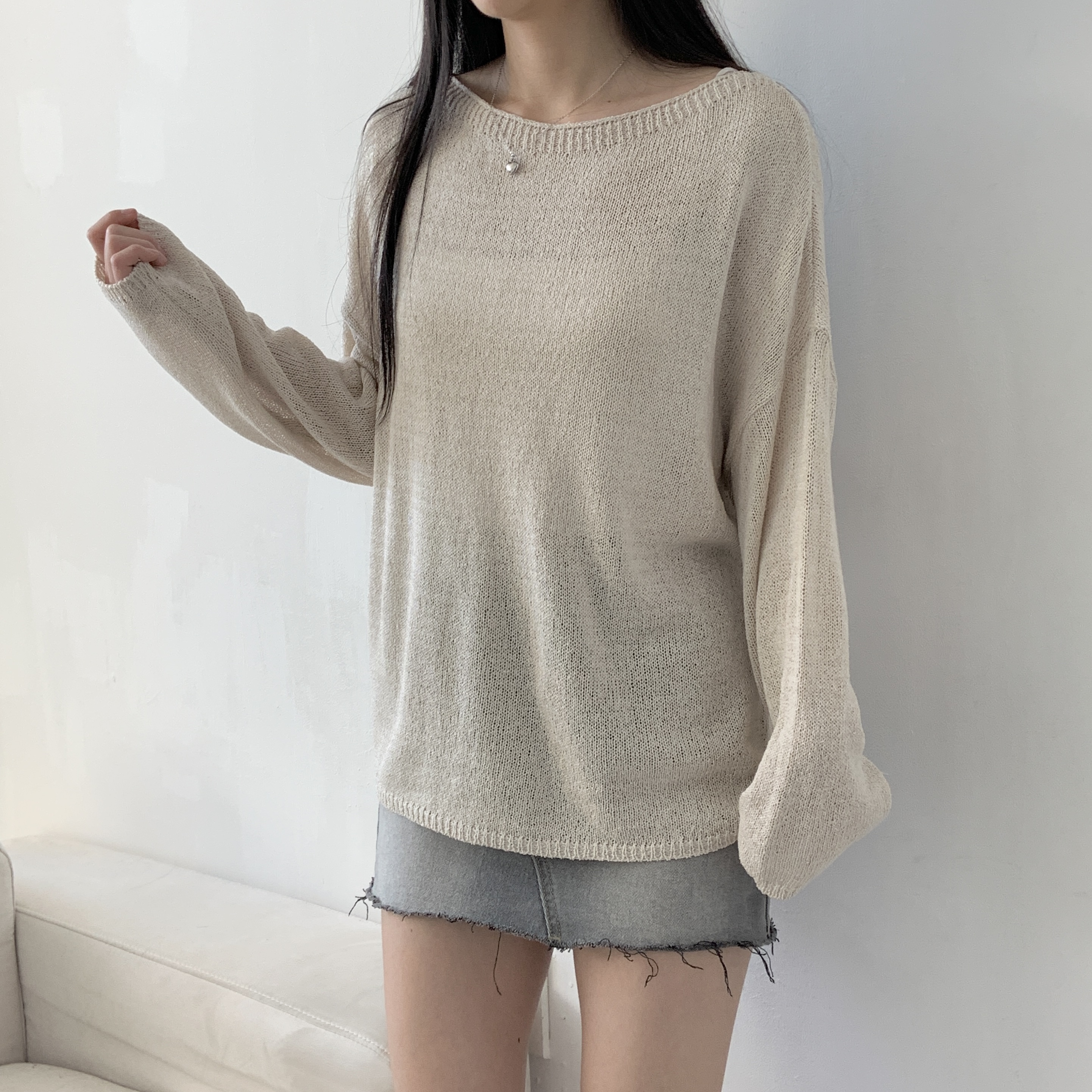 ボートネックルーズシアーニット | 詳細画像5