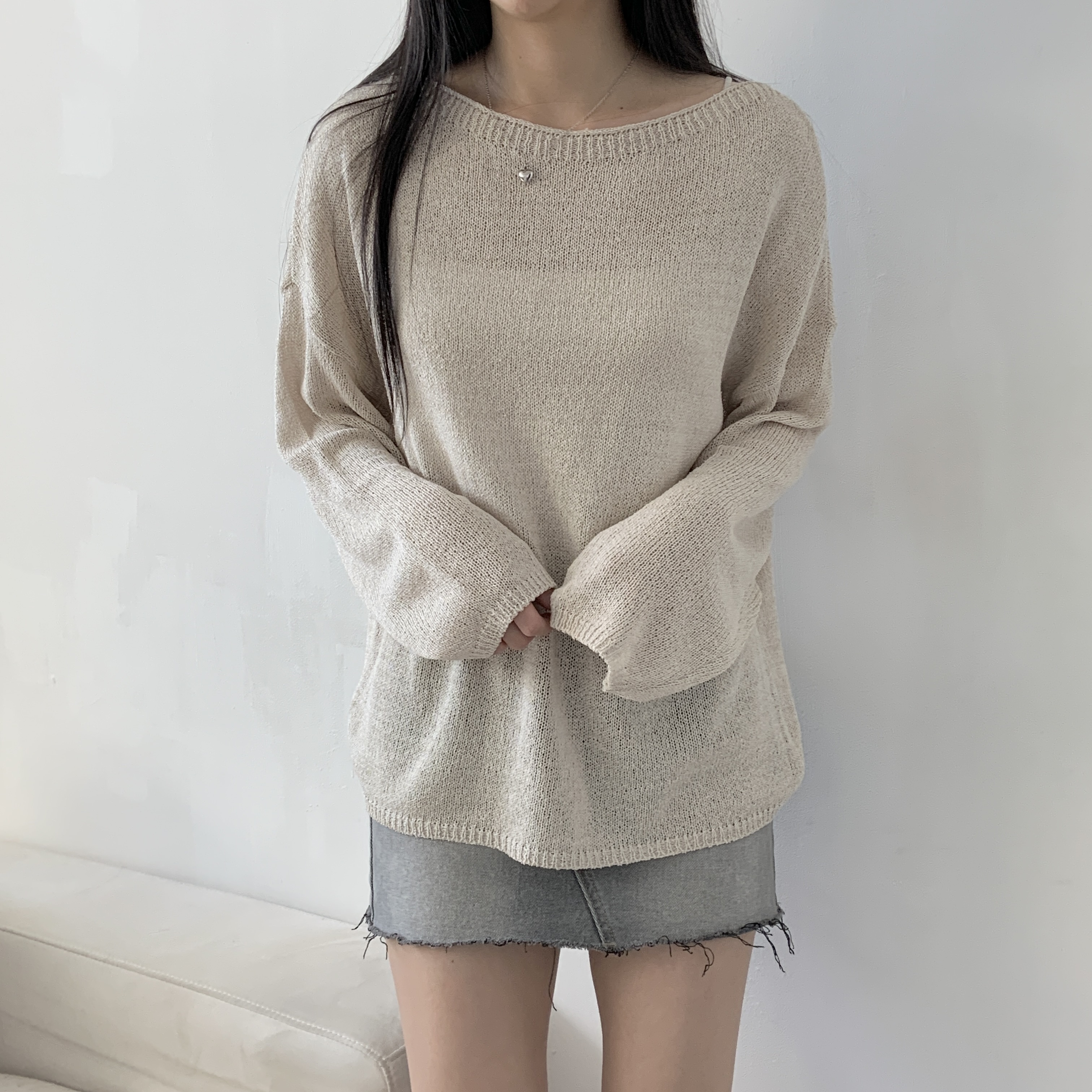 ボートネックルーズシアーニット | 詳細画像6