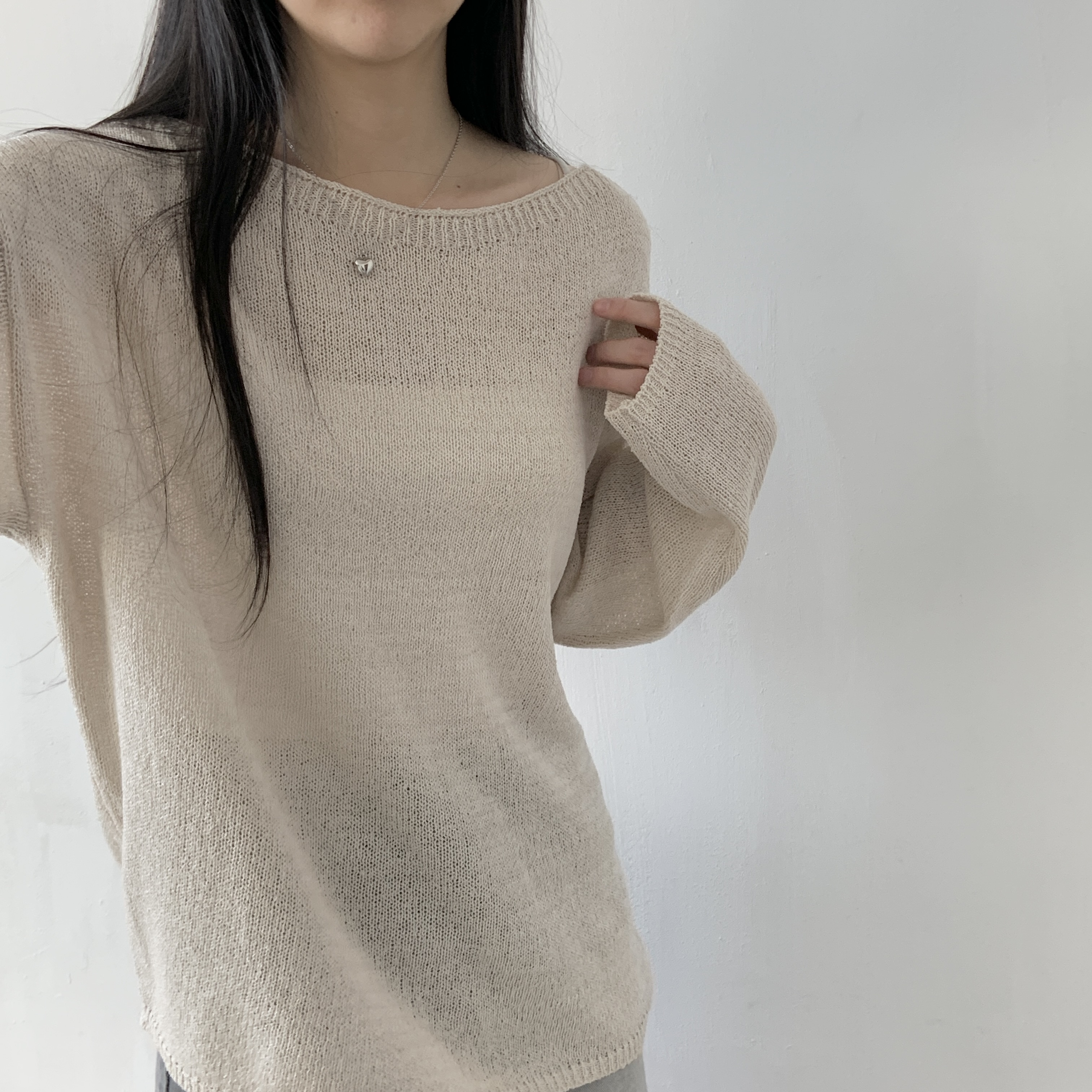 ボートネックルーズシアーニット | 詳細画像8