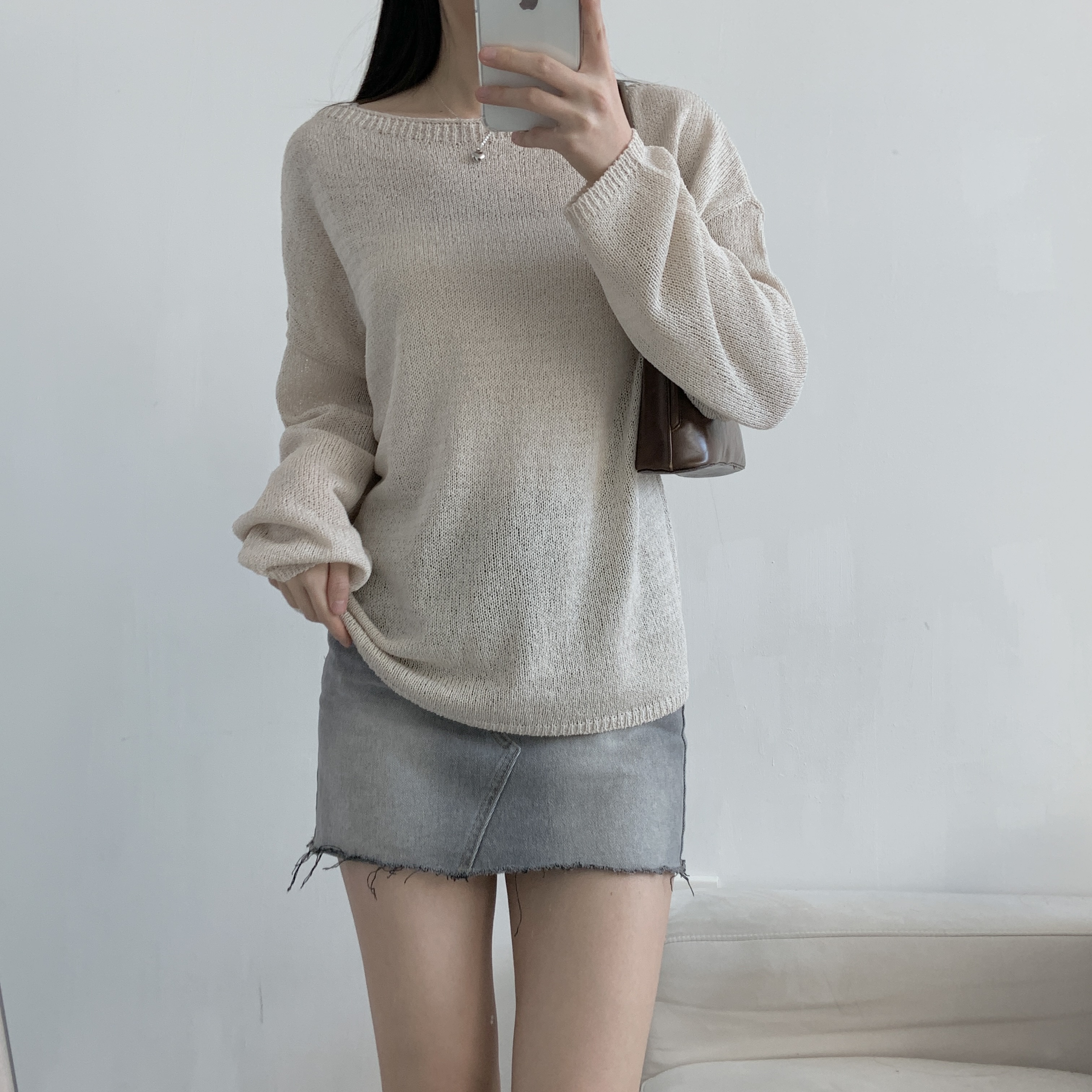 ボートネックルーズシアーニット | 詳細画像11