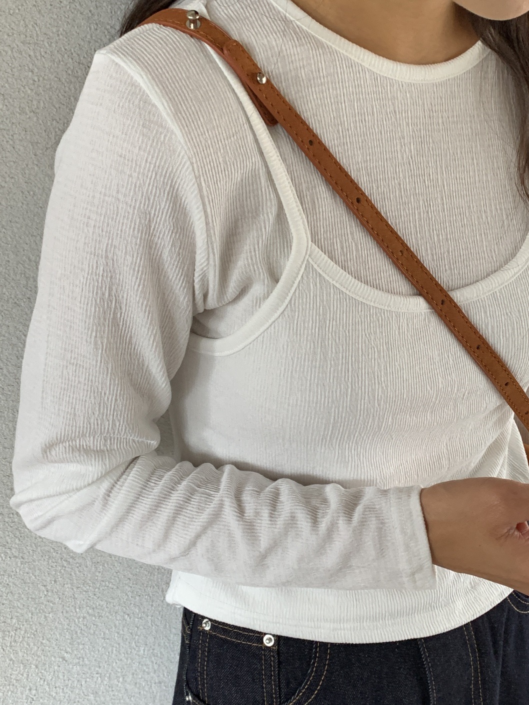 ビスチェレイヤードリンクルリブTシャツ | 詳細画像11