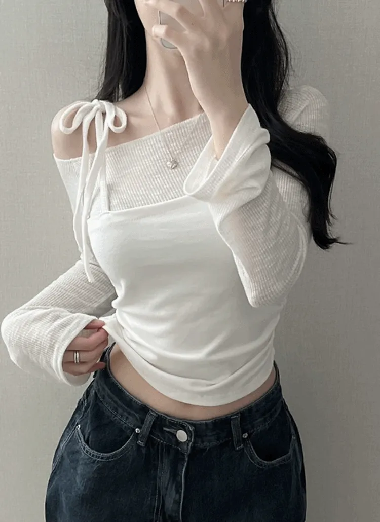アシメビスチェドッキングリブTシャツ | NEEDON | 詳細画像1