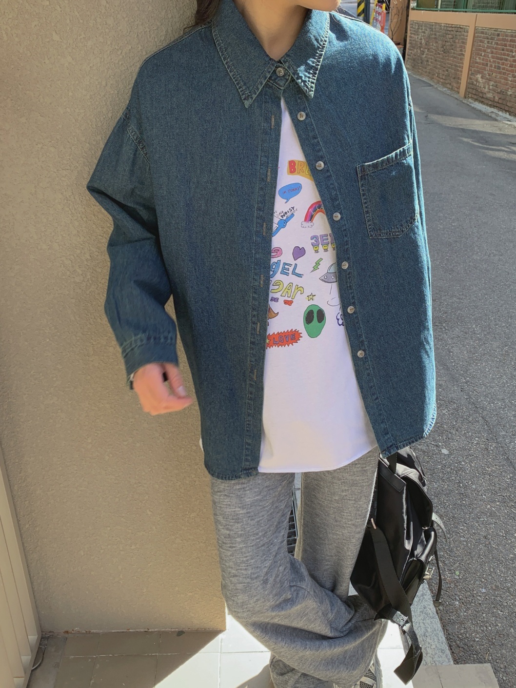 angelプリントスリットボクシーTシャツ | 詳細画像6