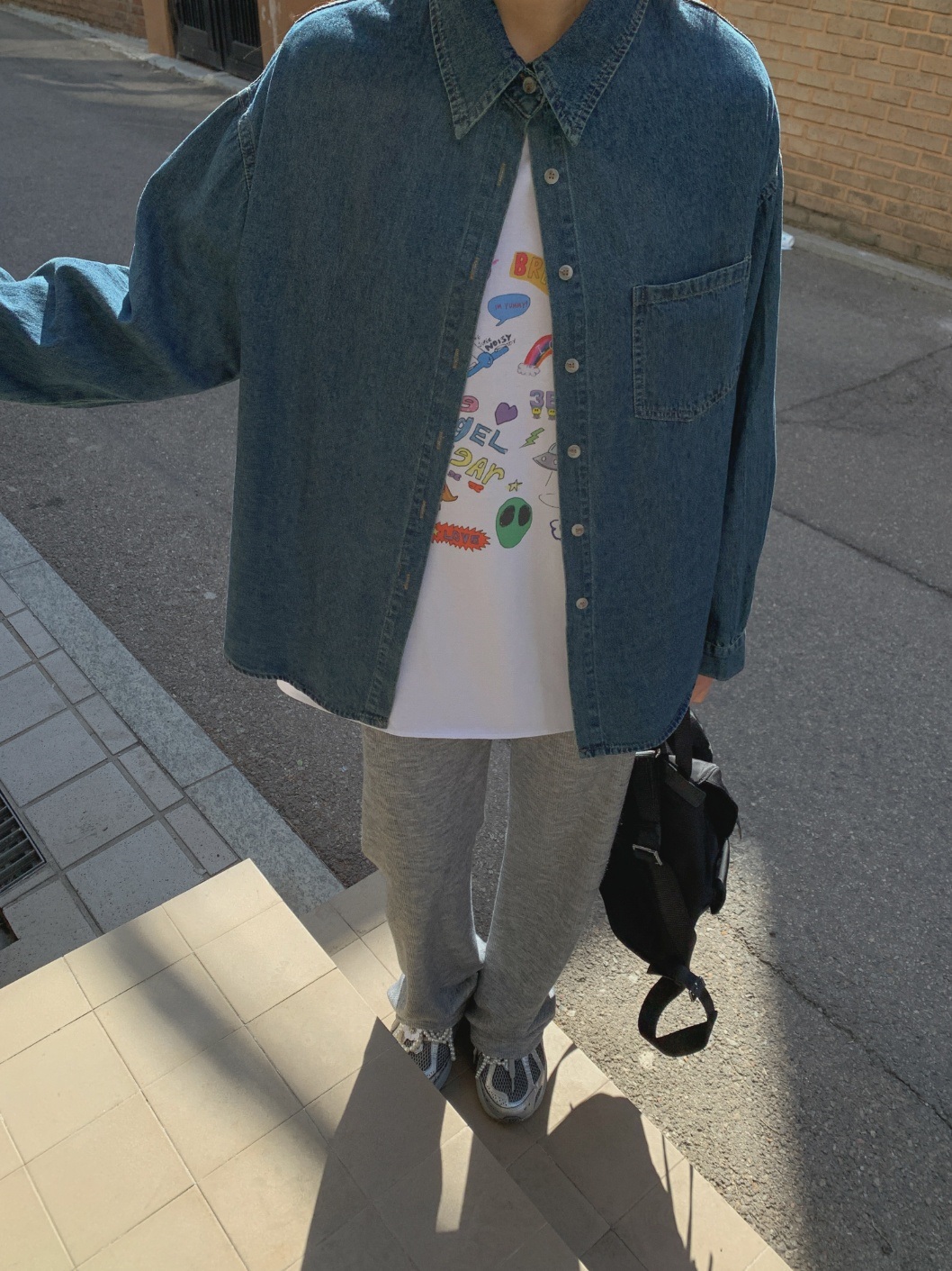 angelプリントスリットボクシーTシャツ | 詳細画像8