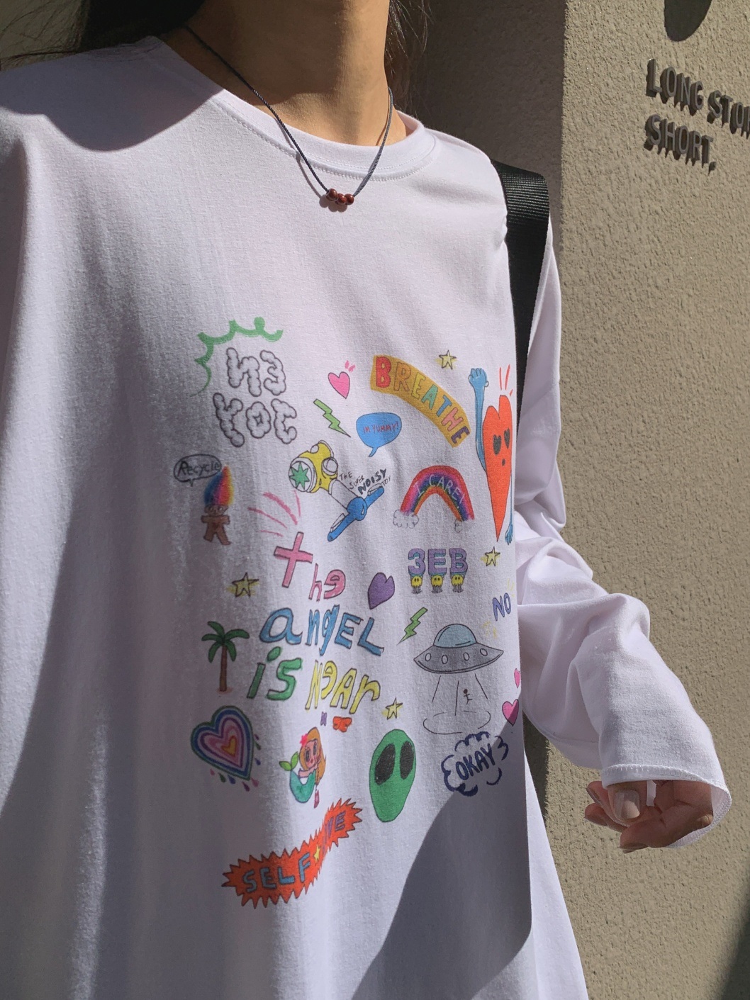 angelプリントスリットボクシーTシャツ | 詳細画像9