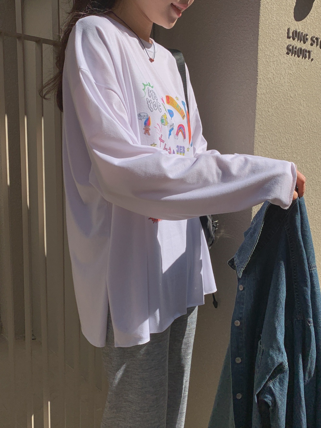 angelプリントスリットボクシーTシャツ | 詳細画像11