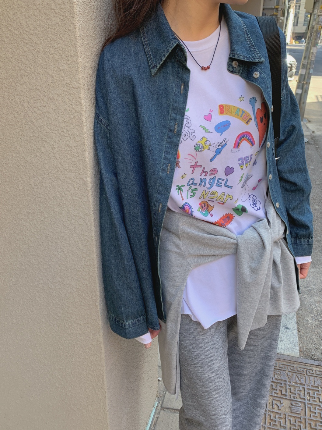 angelプリントスリットボクシーTシャツ | 詳細画像18