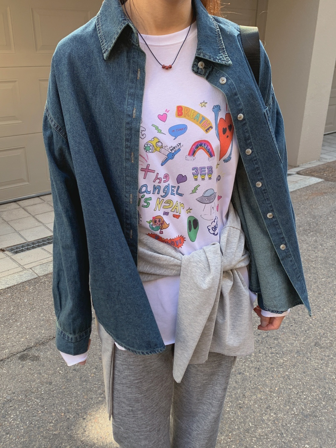 angelプリントスリットボクシーTシャツ | 詳細画像21