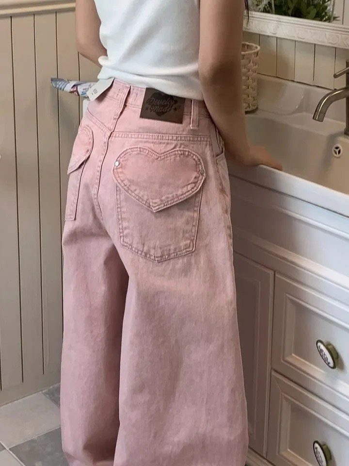 バックハートポケットピンクワイドパンツ | 詳細画像3