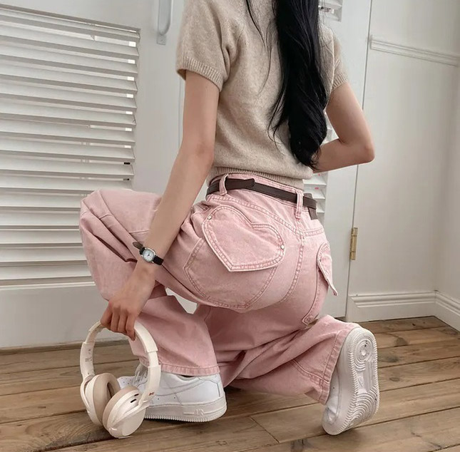 バックハートポケットピンクワイドパンツ | 詳細画像7