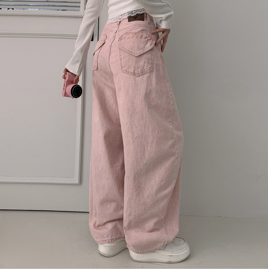バックハートポケットピンクワイドパンツ | 詳細画像11