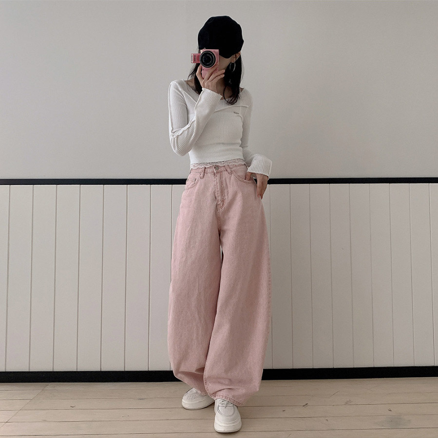 バックハートポケットピンクワイドパンツ | 詳細画像14