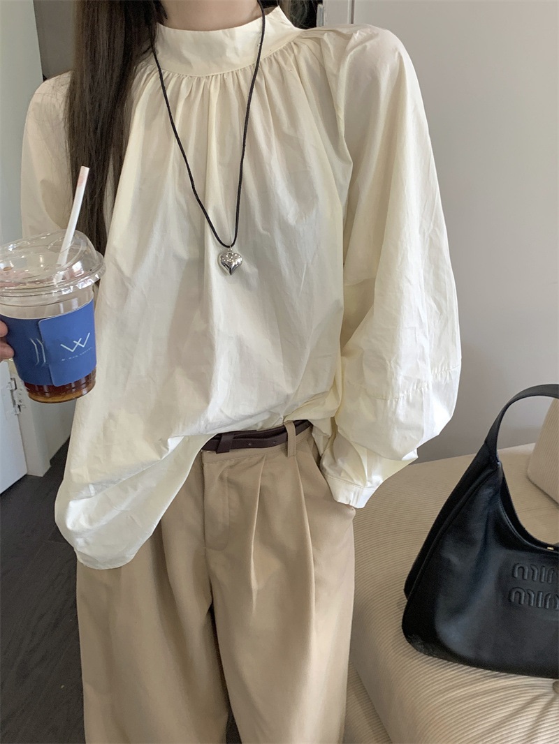 スタンドカラーバックリボンUカットブラウス | 詳細画像14