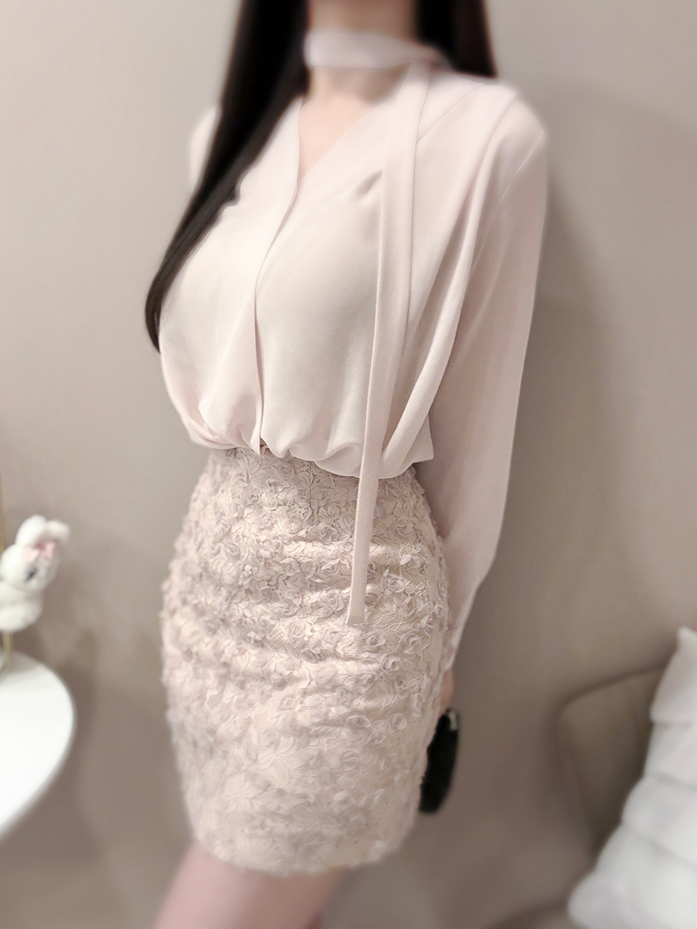 スカーフ付カシュクールシフォンブラウス | 詳細画像6