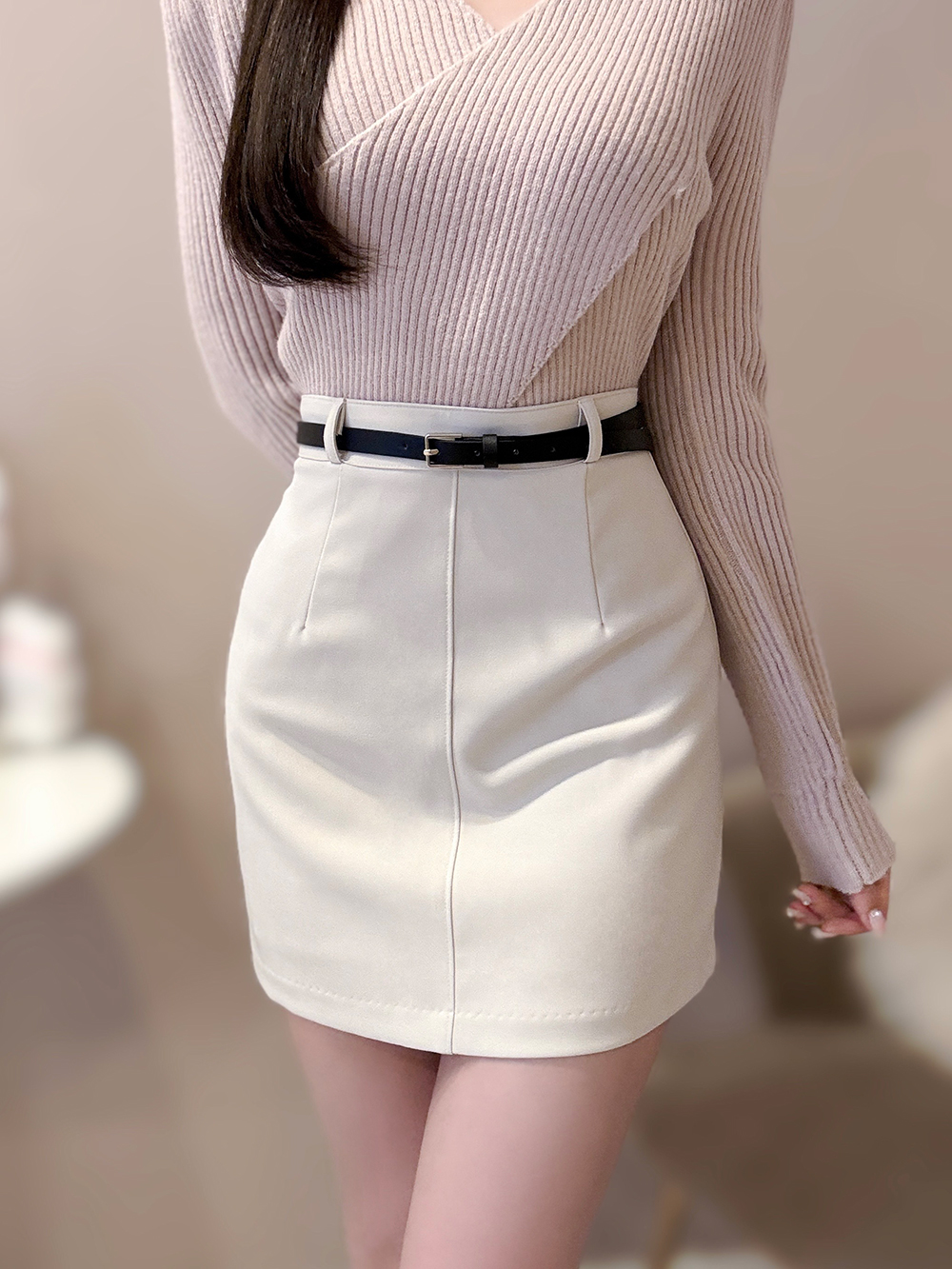ベルト付台形ミニスカート | 詳細画像2