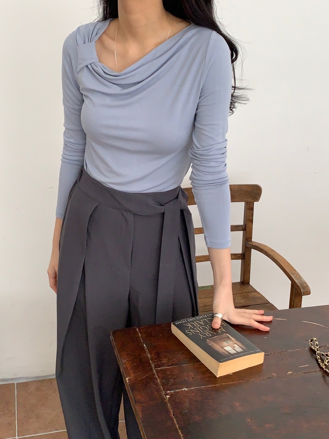 リボンドレープネックTシャツ | 詳細画像8