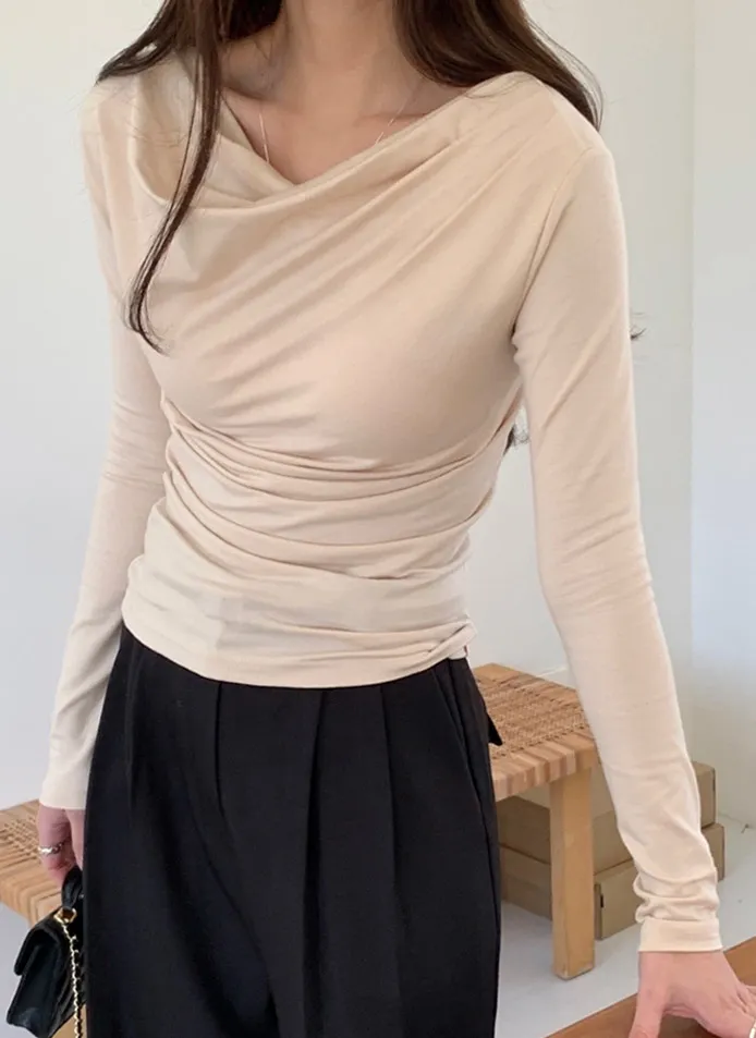 ドレープネック長袖Tシャツ | 詳細画像1