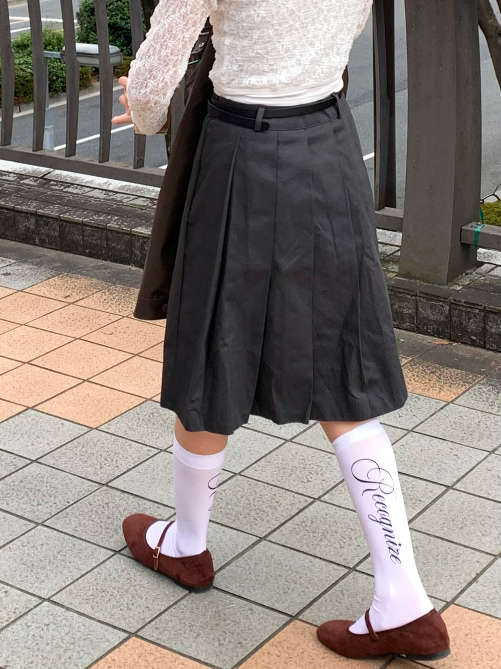 ベルト付ミディプリーツスカート | 詳細画像5