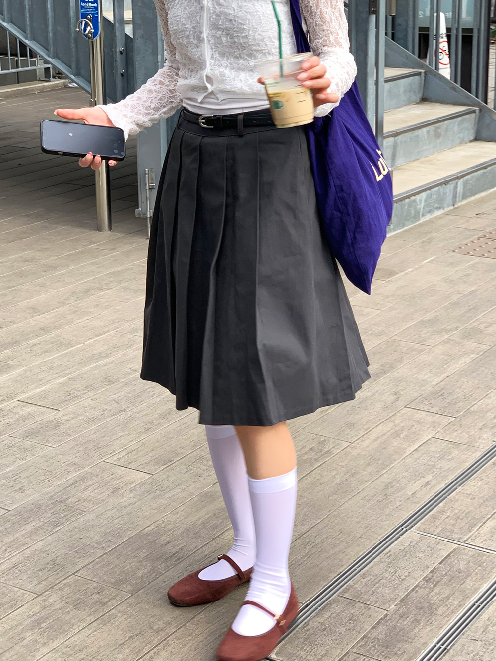 ベルト付ミディプリーツスカート | 詳細画像7