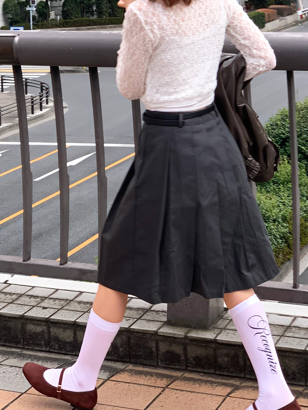 ベルト付ミディプリーツスカート | 詳細画像9