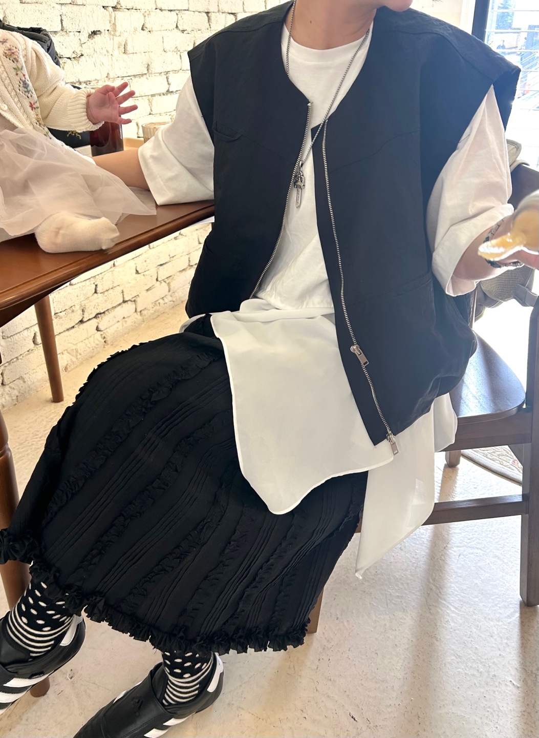 ラウンドネックバルーンジップベスト | 詳細画像4