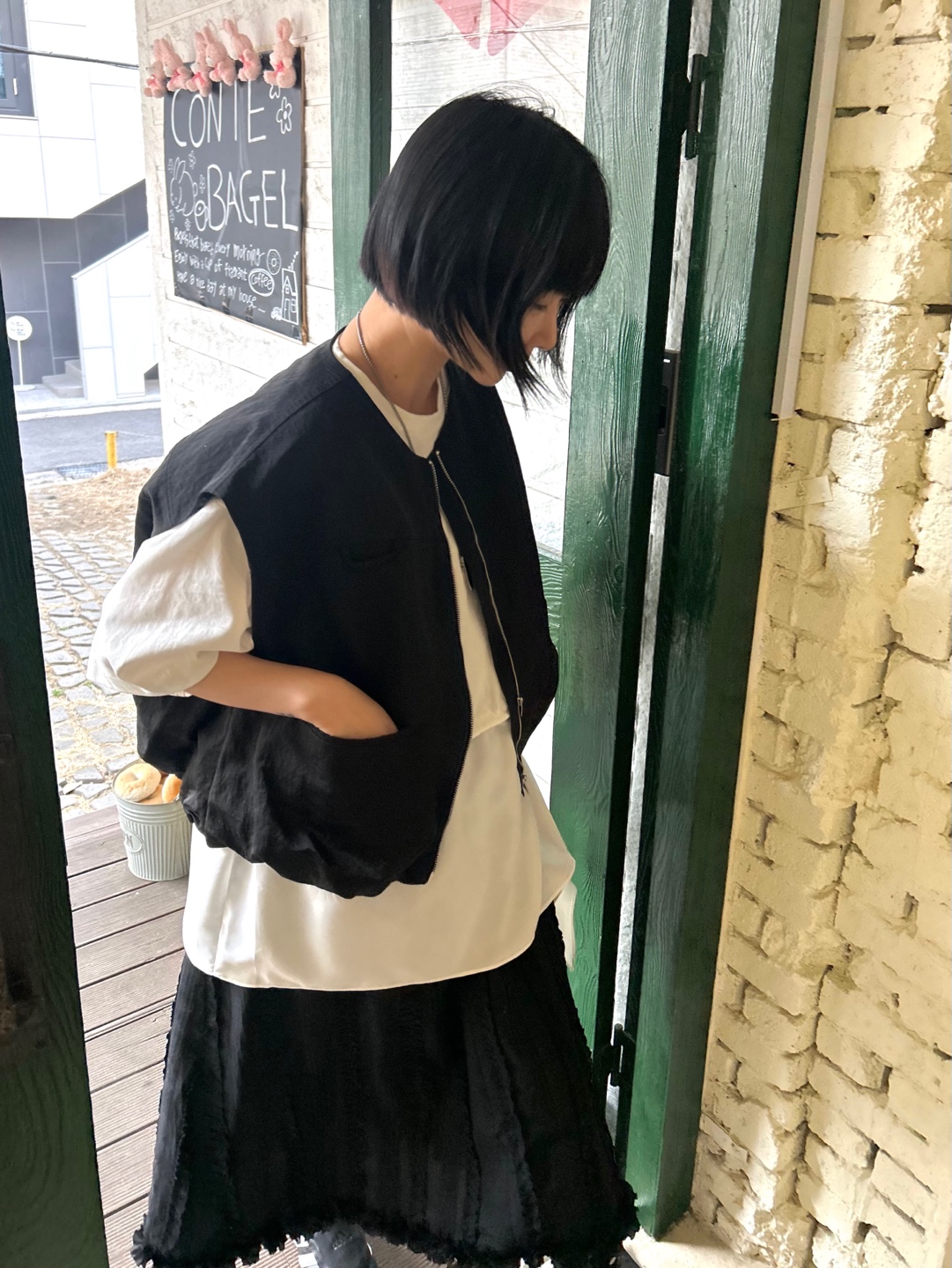 ラウンドネックバルーンジップベスト | 詳細画像5