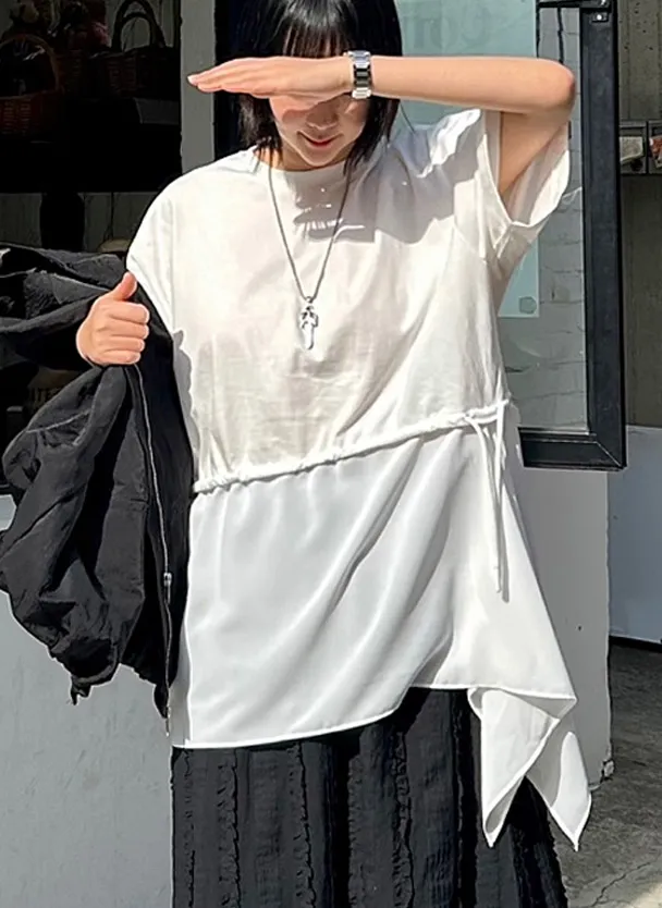 ドロストシフォンヘム半袖Tシャツ | 詳細画像1